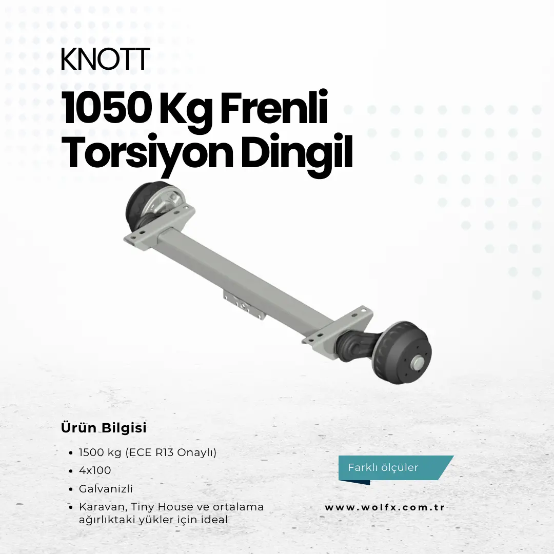1050 Kg Frenli Torsiyon Dingil 4x100 KNOTT
